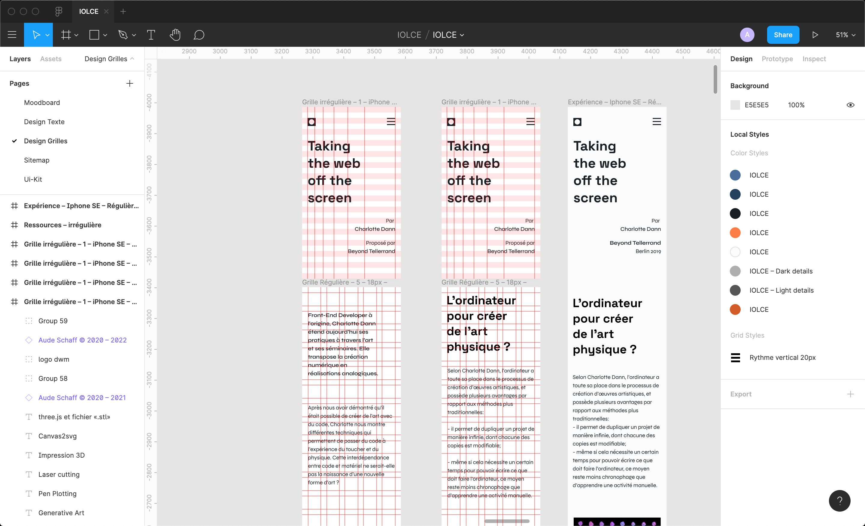 Mise en place des grilles (mobile)