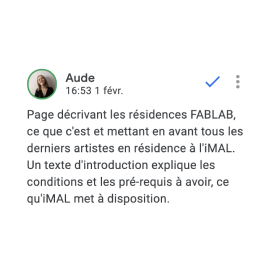 description de la page Fabrésidence